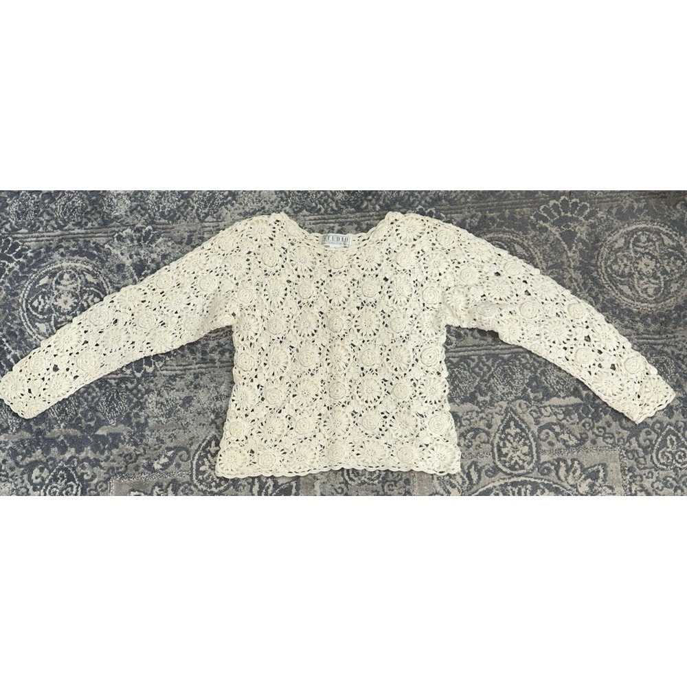 Studio Michelle Stuart Womens Vintage Crochet  Sweater Open Knit Sz.Small (2L-9)